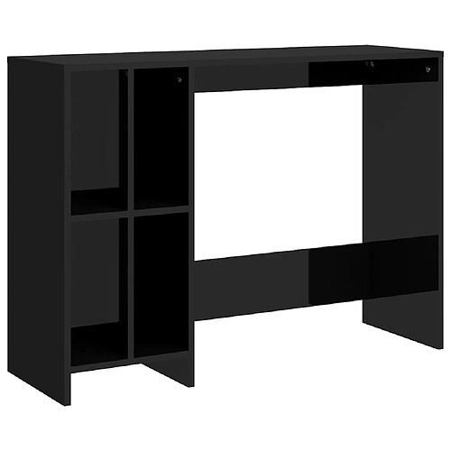 Maison Chic Bureau d'ordinateur solide,Table de travail portable Noir brillant 102,5x35x75 cm -GKD74136