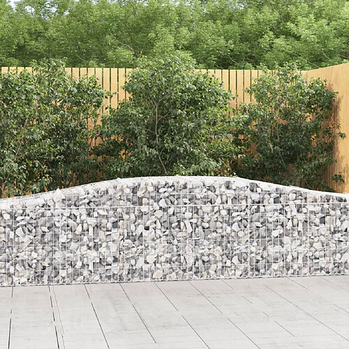 vidaXL Panier de gabions arqué 400x50x60/80 cm Fer galvanisé