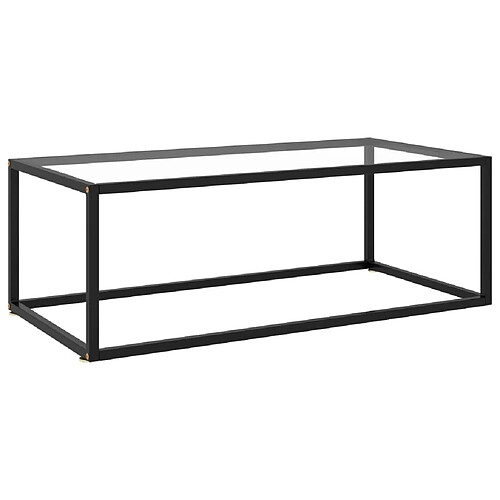 Maison Chic Table basse,Table Console Table d'appoint, Table pour salon Noir avec verre trempé 100x50x35 cm -MN66167