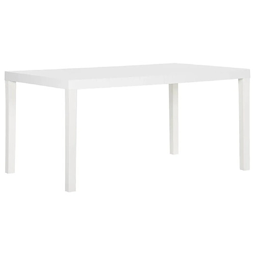 vidaXL Table de jardin 150x90x72 cm PP Blanc