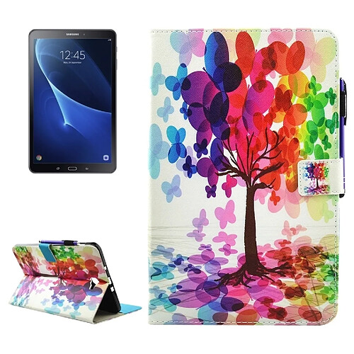 Wewoo Housse Étui pour Samsung Galaxy Tab A 10.1 2016 / T580 Butterfly Arbre modèle horizontal en cuir flip avec support & Portefeuille & Slots de cartes Sleep / Wake-up Fonction & Pen Slot