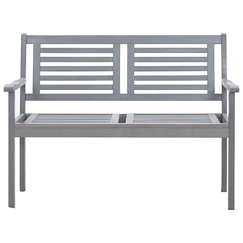 Helloshop26 Banc de jardin meuble de patio d'extérieur terrasse 2 places 120 x 60 x 89 cm gris bois d'eucalyptus solide 02_0011281