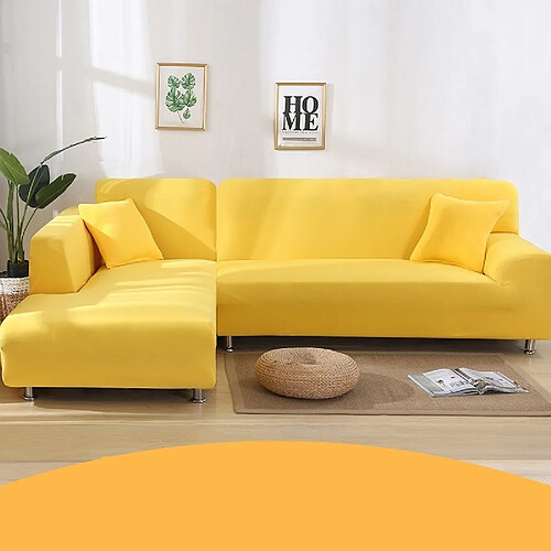 Wewoo Housse de canapé tout compris Universal Set Sofa Full Cover Add One Piece of Pillow CaseSize Single Seater 90-140cm Yellow