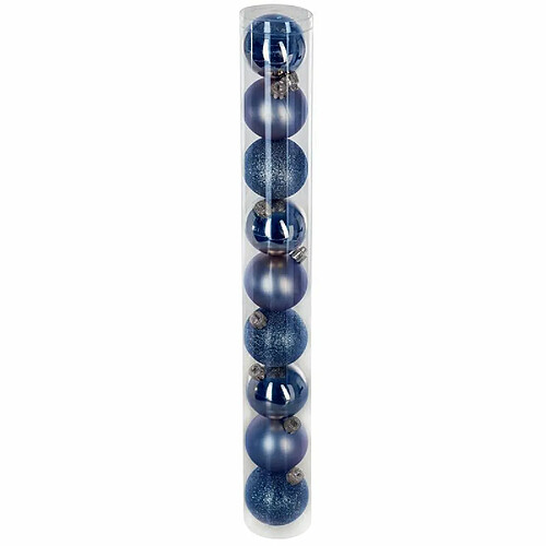 Lot de 9 Boules de Noël Colorama 6cm Bleu Nuit