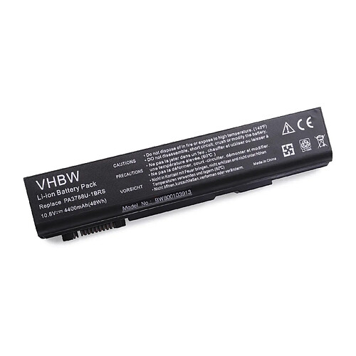 vhbw Batterie compatible avec Toshiba Tecra A11-ST3503, A11-ST3504, A11-W3540, M11-003, M11-01J, M11-01K laptop (4400mAh, 10,8V, Li-ion)