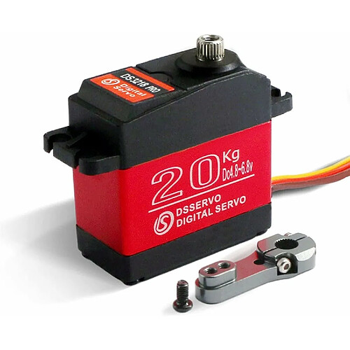 DS3218 PRO 6V 20KG Servomoteur avec cames 25T pour camion robotique Baja Car Modèle 1/10 (180 degrés)