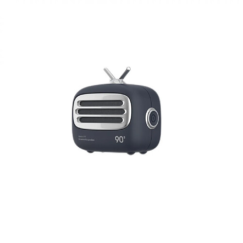 General Mini haut-parleur vintage TV, haut-parleur rétro Bluetooth portable, 3D Surround Mini rétro rechargeable audio portable basse lourde voyage USB HiFi stéréo mignon haut-parleur (bleu)