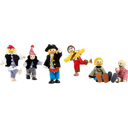 Small Foot Petites poupées souples"Pirates" en bois