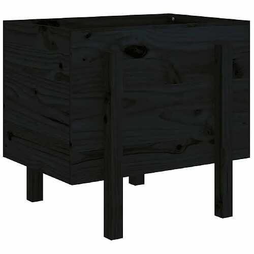 Maison Chic Jardinière,Bac à fleurs - pot de fleur noir 62x50x57 cm bois massif de pin -GKD62537