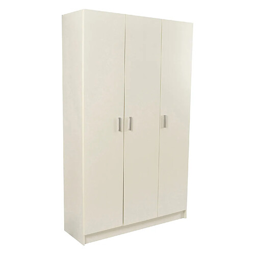 Alter Armoire polyvalente avec trois portes et quatre étagères réglables, couleur blanche, mesure 180 x 109 x 37 cm