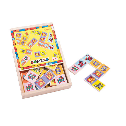 Bigjigs Toys Ensemble de dominos animaux en bois