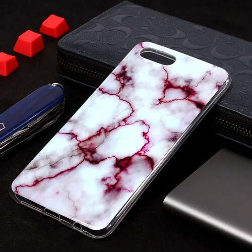 Wewoo Coque en TPU Motif Marbre Pour Huawei Y5 Prime 2018 Rouge