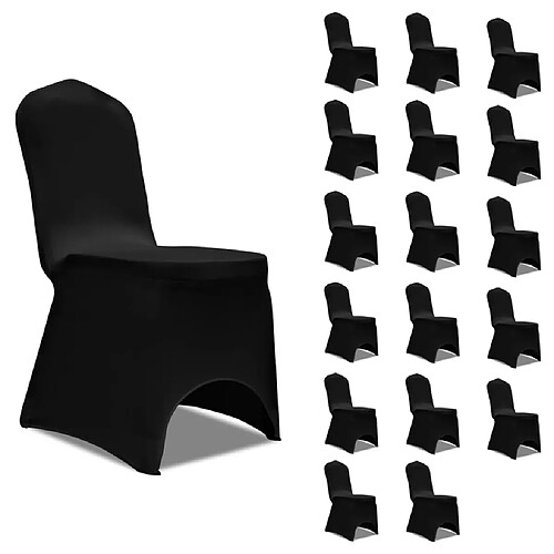 vidaXL Housses élastiques de chaise Noir 18 pcs