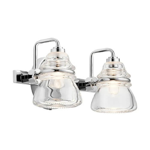 Elstead Lighting Applique murale Salle de bains Kichler Verre,Acier Chrome poli