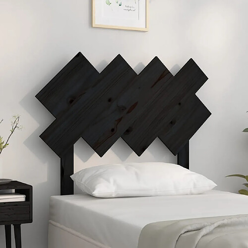 vidaXL Tête de lit Noir 92x3x81 cm Bois massif de pin