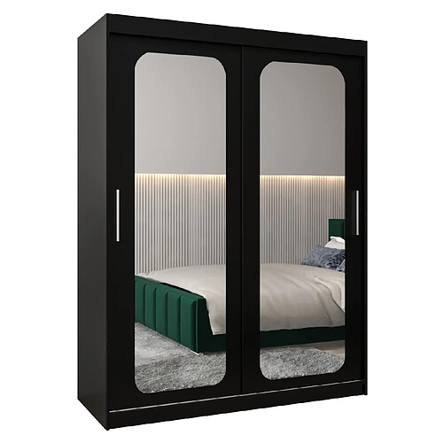 Abiks Meble Armoire PROMO T3 À Portes Coulissantes 200/150/62 2 Portes (Noir/Noir)