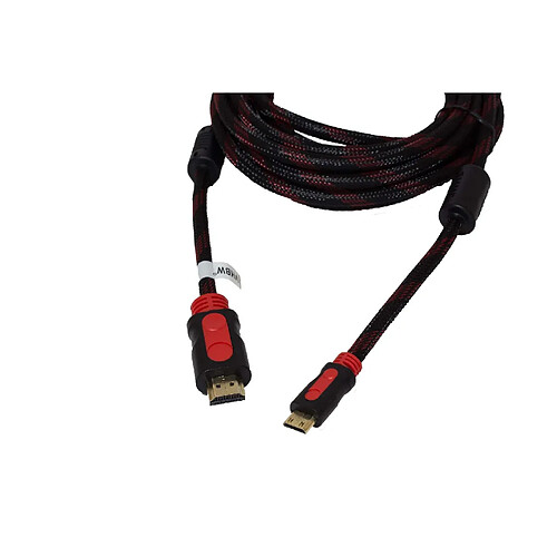 Vhbw Câble HDMI noir, longueur 5m, connecteur Mini-HDMI 19 pôles pour TV Full-HD, lecteur Blu-Ray, Playstation 3, XBox 360, etc