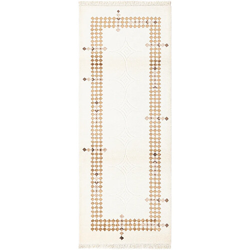 Vidal Tapis de couloir en laine 203x79 beige Darya