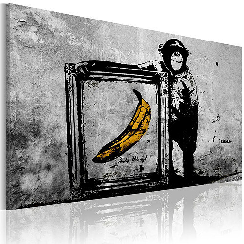 Artgeist Tableau - Inspired by Banksy - black and white [120x80]