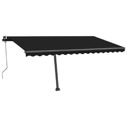 Maison Chic Auvent automatique | Store banne extérieur | Marquise et capteur de vent LED 450x350 cm Anthracite -MN45063