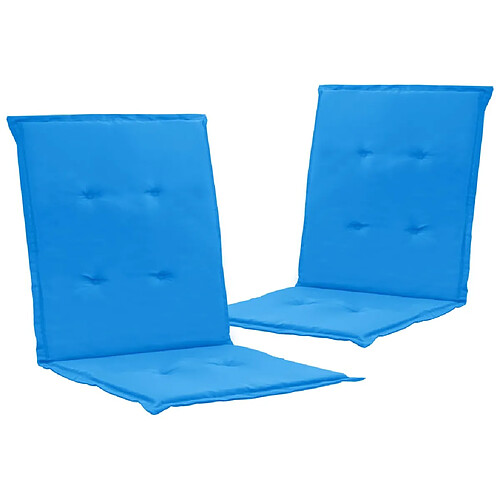 Decoshop26 lot de 2 coussins de chaise de jardin 100% polyester bleu 100 x 50 x 3 cm DEC021682