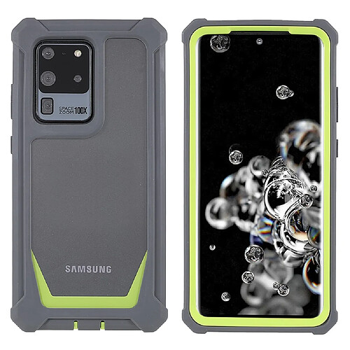 Coque en TPU + acrylique détachable 2-en-1 Gris foncé/vert gazon pour votre Samsung Galaxy S20 Ultra