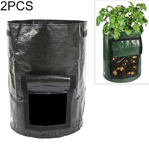 Wewoo 2 PCS 10 gallons à planter des sacs de PE de légumes plantation de cultiver de fournitures de jardin de fermetaille 35cm x 45cm Noir