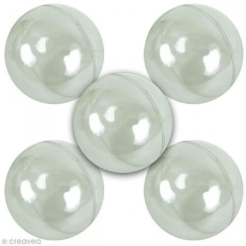 Graines Creatives Lot de 5 Boules plastique Transparente noel