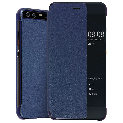 Avizar Etui Huawei P10 Housse Protection Smart View Bleu nuit Fenêtre de Visualisation