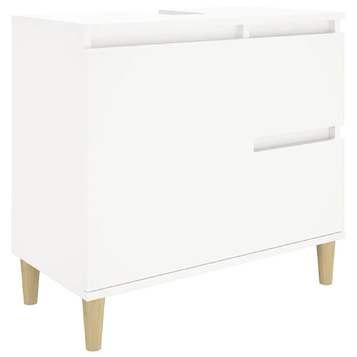 Maison Chic Armoire de salle de bain,Meuble de rangement,Meuble haut blanc 65x33x60 cm bois d'ingénierie -GKD833985