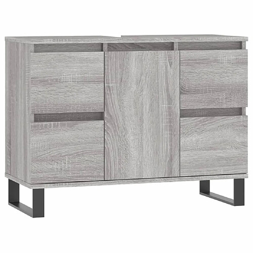 Maison Chic Armoire salle de bain,Meuble de rangement de salle de bain,Meuble haut sonoma gris 80x33x60 cm bois d'ingénierie -GKD729172