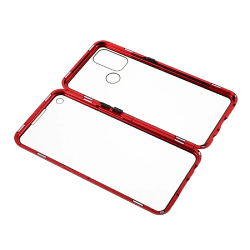 Coque en cadre métallique plein cadre magnétique double face rouge pour votre Oppo A53(2020)