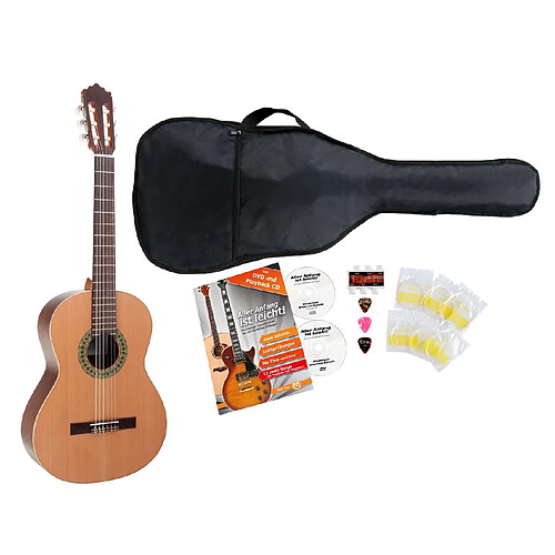 Antonio Calida GC201S 7/8 guitare de concert set de débutant, y compris un set d'accessoires