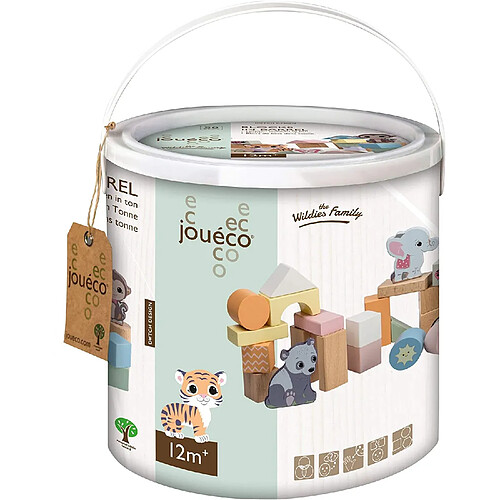 Johntoy Jouéco® The Wildies Family - Blocs de construction en bois