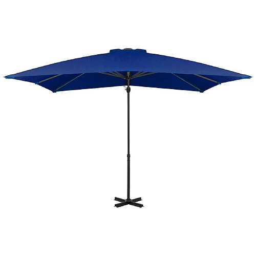 Helloshop26 Parasol déporté et mât en aluminium 250 x 250 cm bleu azuré 02_0008547