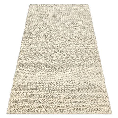 RUGSX Tapis en laine TAHAR 99005B crème - TISSÉ MAIN boucle, uniforme 90x150 cm