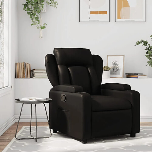 vidaXL Fauteuil inclinable Noir Similicuir