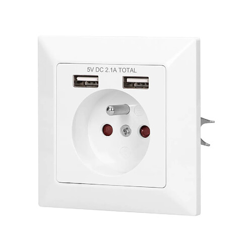 Prise murale encastrée 3680W avec 2 ports USB - ORNO