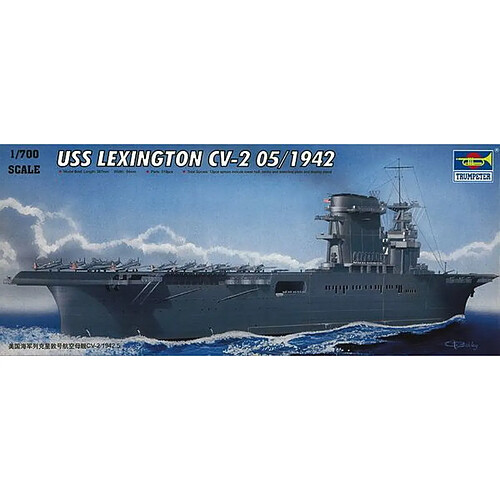 USS Lexington CV-2 05/1942 mit Flugzeugen und Wasserfläche!!!!- 1:700e - Trumpeter