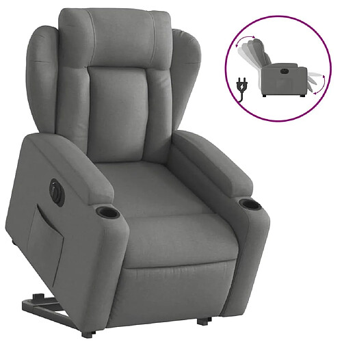 Maison Chic Fauteuil Relax pour salon, Fauteuil inclinable électrique gris foncé tissu -GKD16314