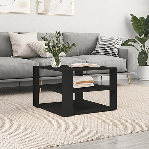 Maison Chic Tabls basse,Table Console pour salon noir 59,5x59,5x40 cm bois d'ingénierie -MN78264