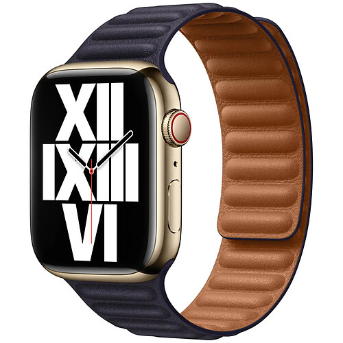 Leather Link pour Apple Watch Series 1 á 10 / SE / Ultra (2) (44/45/46/49 mm) - Taille S/M - Ink