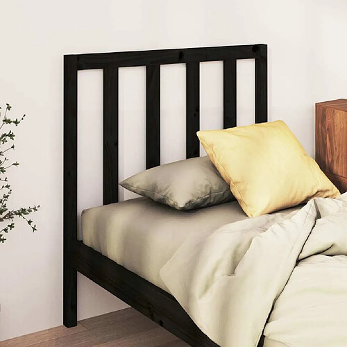 Maison Chic Tête de lit scandinave pour lit adulte,Meuble de chambre Noir 106x4x100 cm Bois massif de pin -MN17249