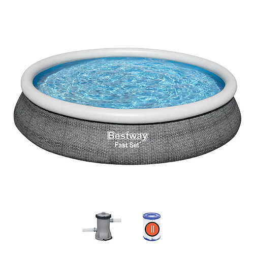 Piscine Gonflable Ronde Bestway Fast Set Ø457x84 cm Épurateur à Cartouche 2006 L/H