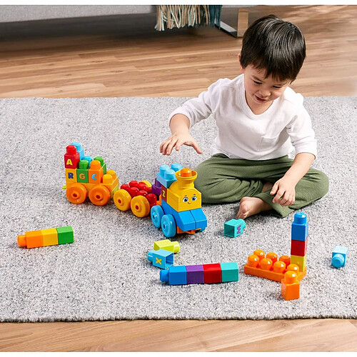 Mega Bloks Le Train de L'Alphabet de blocs de construction de 50 pièces pour bébé et enfant de 1 à 5 ans