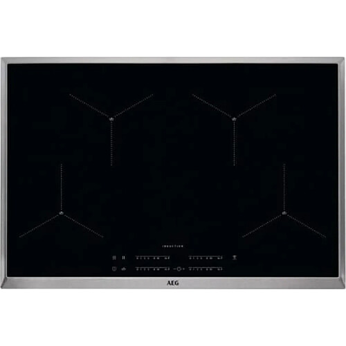 AEG IAE84411XB Table de Cuisson 4 Zones 2300W Acier Inoxydable Verre Céramique Noir