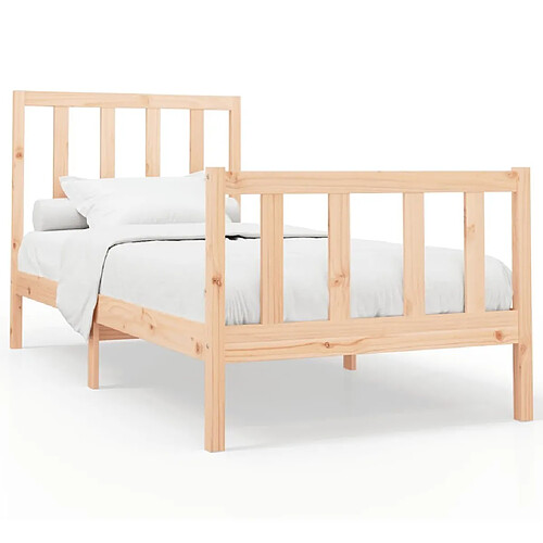 Maison Chic Lit Moderne Chambre - Cadre/structure de lit pour adulte Bois de pin massif 90x200 cm -MN56671