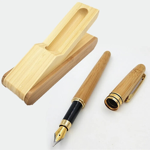 Wewoo Ensemble de stylos en bois créatif avec boîte à cadeaux de bureau de papeterie pour étudiantsstyle stylo plume + à