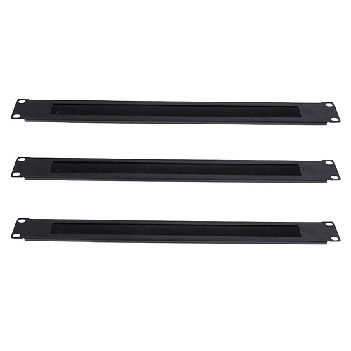 3Packs Brush Panel 19 "1U Server Cabinet Cable Management Tidy Bar Rack Slot