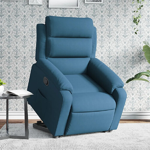 vidaXL Fauteuil inclinable bleu velours